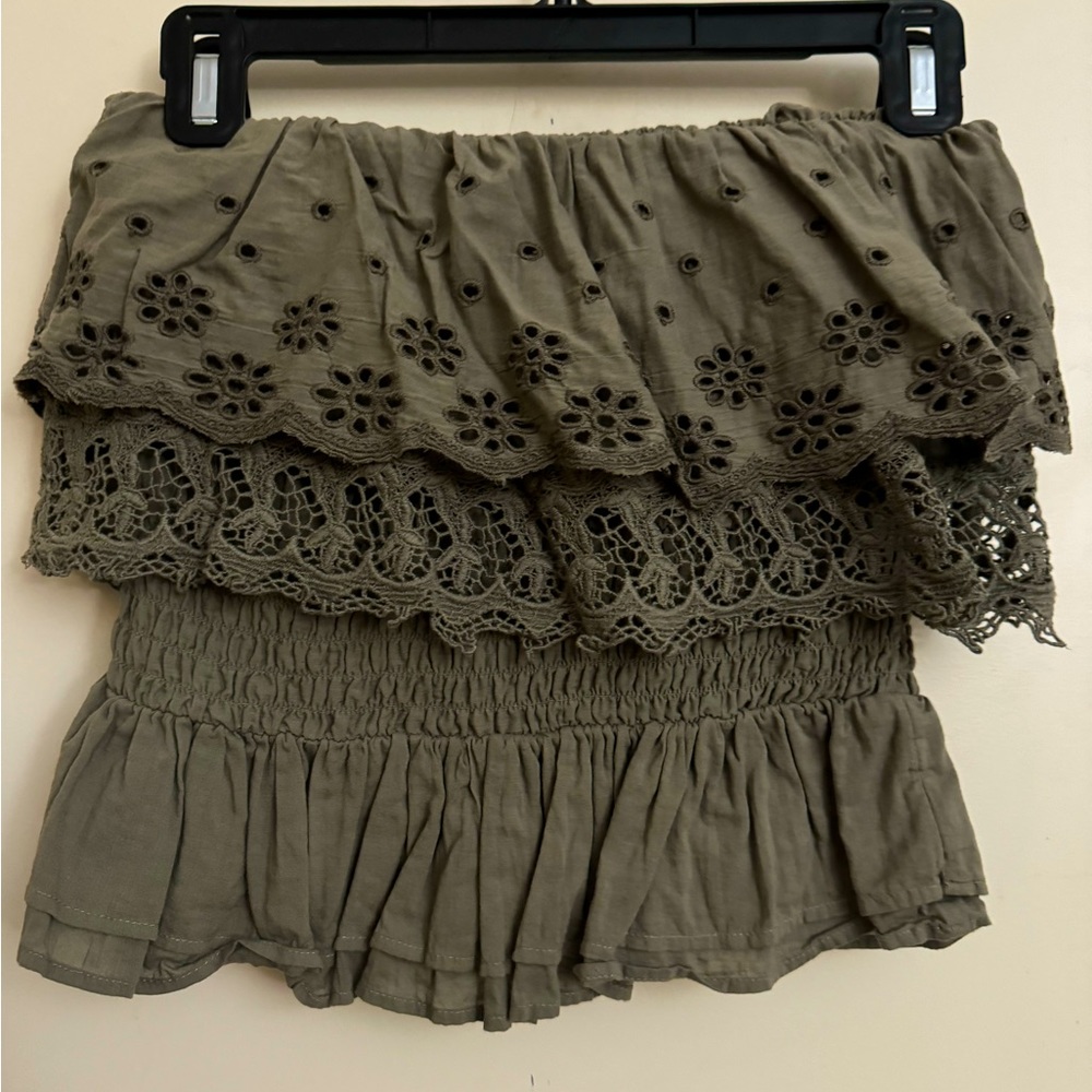 American Eagle Lace Green Tube Top